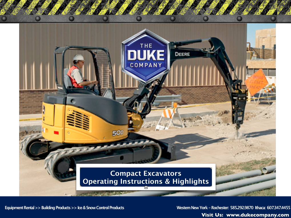 Compact Excavators - Operating Instructions and Highlights