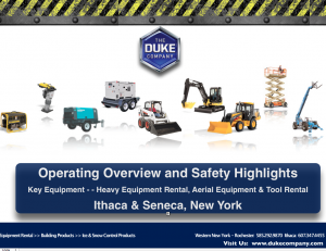 Ithaca NY - Top 9 Construction Equipment Rental Items - Operating and Safety Highlights