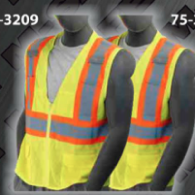 Safety Vests - ANSI Class 2 Vest - 2 Inch Velcro or Zipper Enclosure 