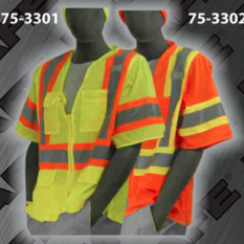 Safety Vests - ANSI Class 3 Short-Sleeve Zipper Front Vests