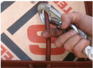 Picture of Safety Hook attaching to a Symons Steel Ply Concrete form