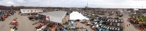Panoramic Picture of the Rochester NY Equipemnt Rental Open House for the Duke Company